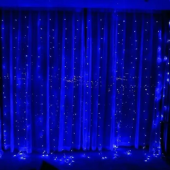 LED Гірлянда водоспад - синій (120 лампочок, 1.5 x 1.5 метри)