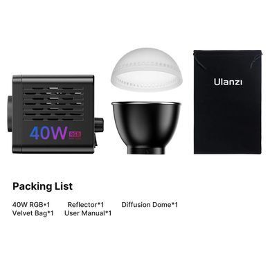 Постоянный свет RGB Ulanzi 40W RGB видеосвет портативный