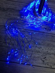 LED Гирлянда медная струна плетённая проволока - синий (5 метров, 450 лампочек, работает от сети)