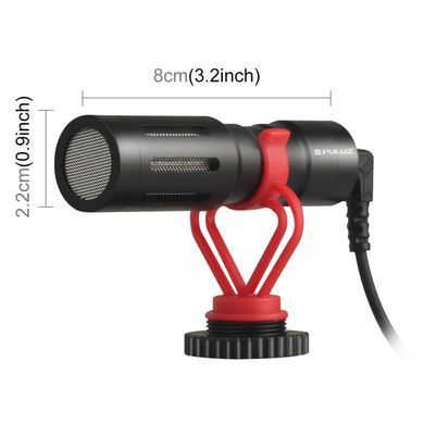 Петличный накамерный конденсаторный микрофон Puluz PU3044 (AUX)