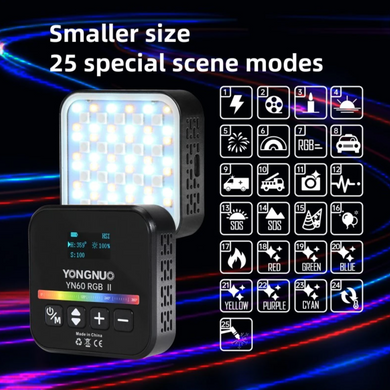 Накамерный свет Yongnuo yn60rgb ii портативная мини-светодиодная панель для камеры