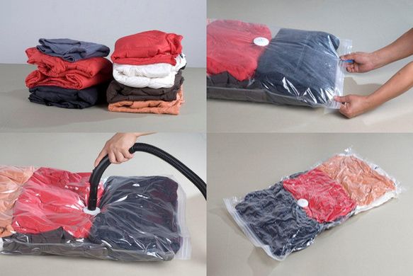 Вакуумный пакет Vacuum Bag с клапаном для упаковки и хранения вещей. Размер 70*100 см