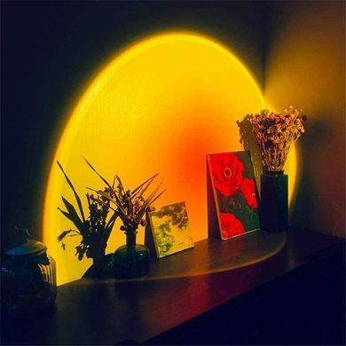 Проекционная LED лампа Sunset Lamp 23 см с эффектом солнечного света с пультом ДУ