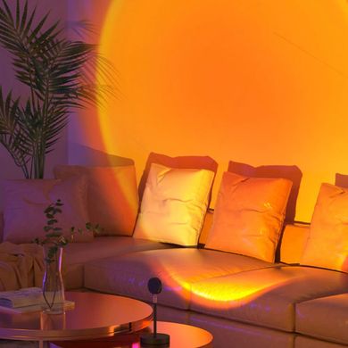Проекційна LED лампа Sunset Lamp 23 см із ефектом сонячного світла з пультом ДК