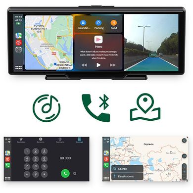 Видеорегистратор на торпеду 10.26" (Android Auto, CarPlay, GPS, Wi-Fi, 4K, Bluetooth, FM)