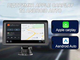 Монитор с камерой заднего вида на стекло или торпеду автомобиля 7" (Android Auto, CarPlay, Bluetooth)