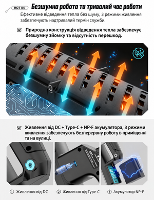Комплект світлодіодниого RGB відеоосвітлення Yongnuo YN6C-360IV з акумулятором, зарядним пристроєм та блоком живлення