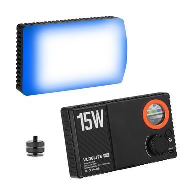 Світлодіодне RGB накамерне світло VLOGLITE K15. Лампа для відео та фотозйомки