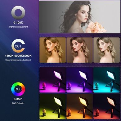 Світлодіодне RGB накамерне світло VLOGLITE K25. Лампа для відео та фотозйомки