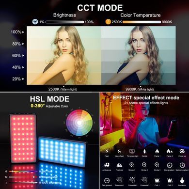 Накамерне світло 10W RGB Puluz pu633 - 2500-9900K