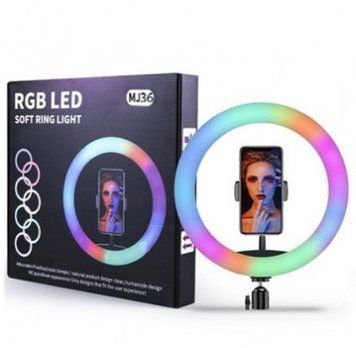 36 см RGB Кольцевая LED светодиодная селфи лампа + штатив в подарок
