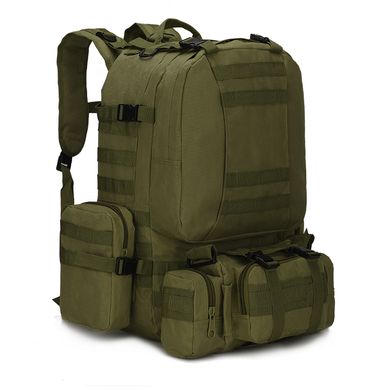 Рюкзак 65 л тактичний, штурмовий із системою Molle 4 в1, олива (зелений)