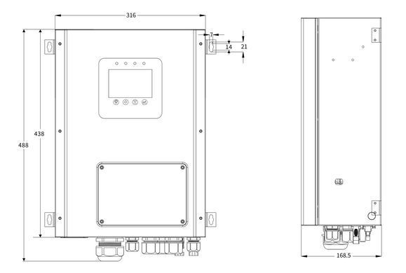 Гібридний інвертор SAKO NEW 6KW-SK-SM 0066H для дому та бізнесу, IP65