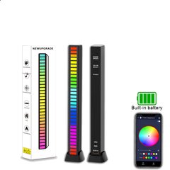 Аккумуляторный музыкальный светильник 18 см эквалайзер с мобильным приложением, подсветка под музыку