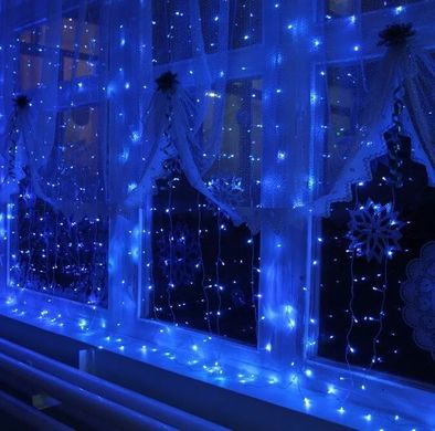 LED Гирлянда водопад - синий (240 лампочек, 2 x 2 метра)