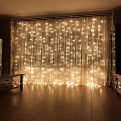 LED Гирлянда штора - тёплый белый (200 лампочек, 3 x 2 метра)