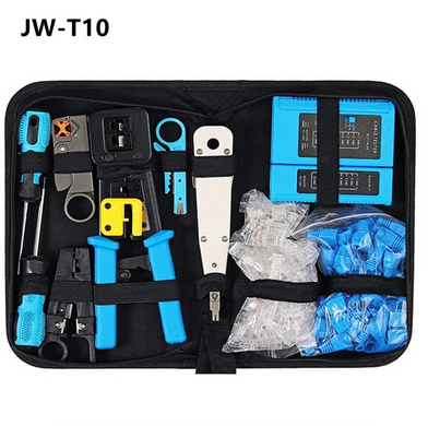 Мережевий набір JW-T10 Набір для обтискання, тестування та монтажу RJ-45, RJ-11
