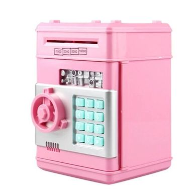 Дитячий електронний сейф скарбничка з кодовим замком і купюроприймачем рожевий