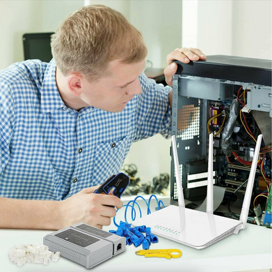 Мережевий набір JW-T12 Набір для обтискання, тестування та монтажу RJ-45, RJ-11