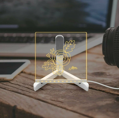 Светодиодная доска для рисования с подставкой 15*15 см + 7 ручек,&nbsp;USB.