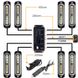 Стробоскоп 8шт мигалка красно-синя під решітку радіатора автомобіля 48 вт