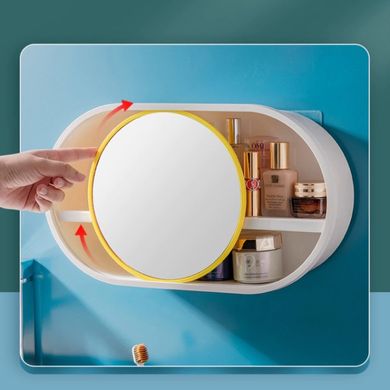 Настенный органайзер для косметики с зеркалом для ванной комнаты