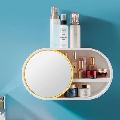 Настенный органайзер для косметики с зеркалом для ванной комнаты