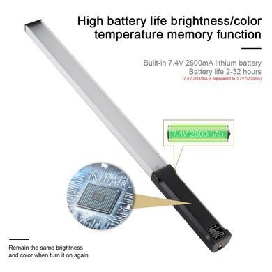 Світлодіодний RGB відеоосвітлювач Puluz PU460B 55 см з акумулятором і пультом дистанційного керування