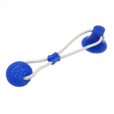 Іграшка для собак канат на присоску з м'ячем, пристрій для чищення зубів