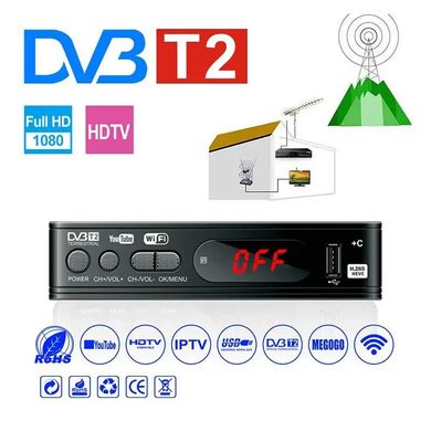T2-тюнер (DVB-T2, IPTV, Megogo, YouTube, USB, RCA, HDMI, 1080 FullHD)