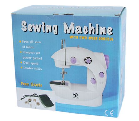 Портативная мини швейная машина с двумя регуляторами скорости Portable Mini Sewing Machine with two speed control, Белый