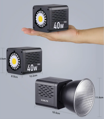 Постійне світло 40W, студійне світло з акумулятором та пультом Vloglite P40li