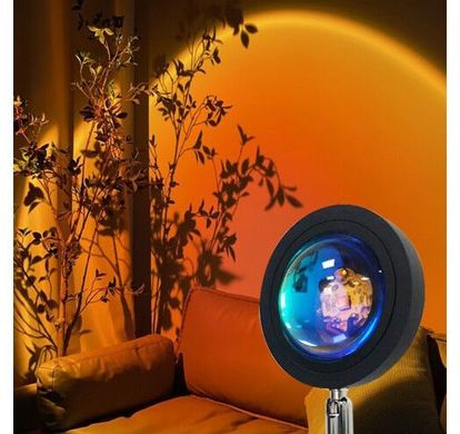 Проекционная LED лампа Sunset Lamp 16 см  с эффектом солнечного света