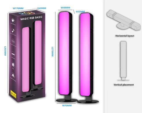 Умные RGB LED световые панели для рабочего стола и телевизора с пультом и приложением
